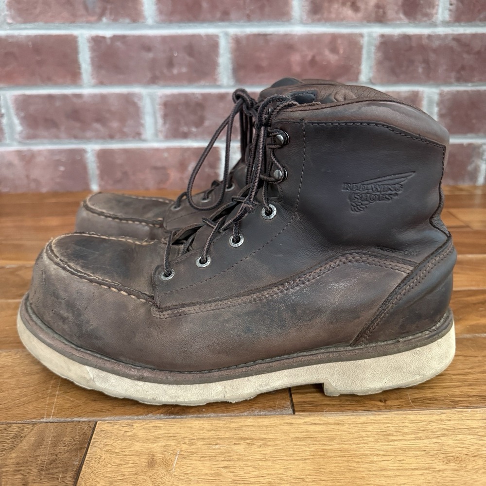 Red Wing Boots Men's Size 9 ASTM F2413-18 Brown Vibram Sole Waterproof - Picture 3 of 9